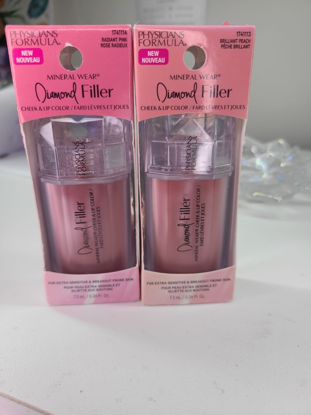 Two Physician's Formula Diamond Filler Cheek & Lip Color.